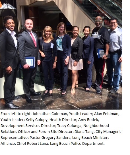 Eight members of the LB delegation outside Hyatt Regency in Arlington, Va.